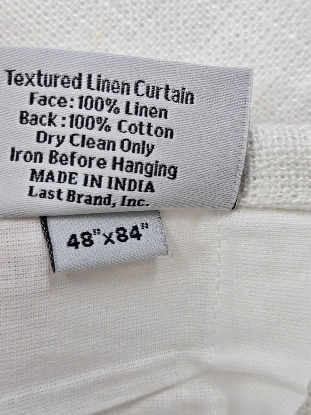 NWT QUINCE Set Of 2 48x84 Heavyweight European Linen Curtains White 0092